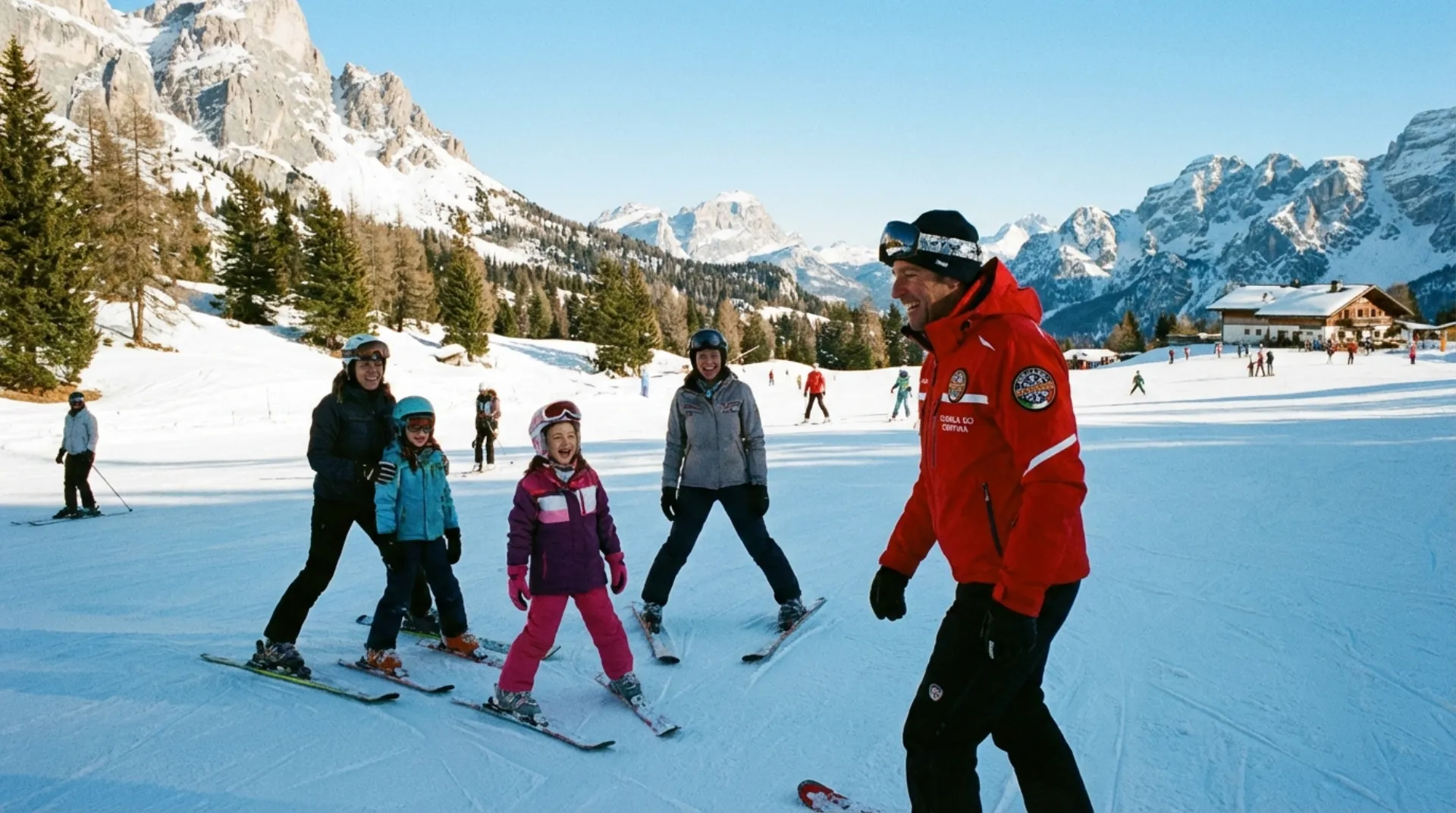 Pista da sci ampia e soleggiata ideale per principianti sulle Alpi italiane