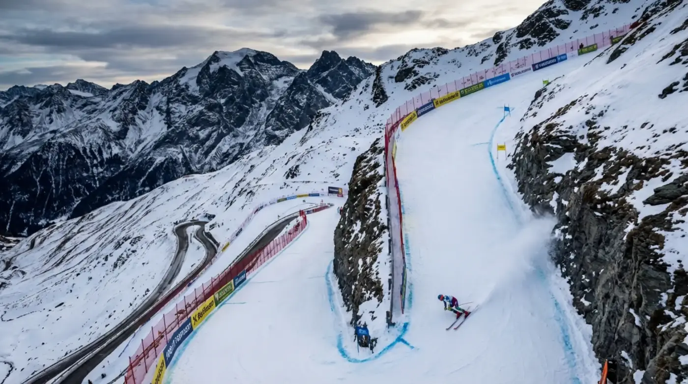 La pista Stelvio di Bormio durante una gara di Coppa del Mondo