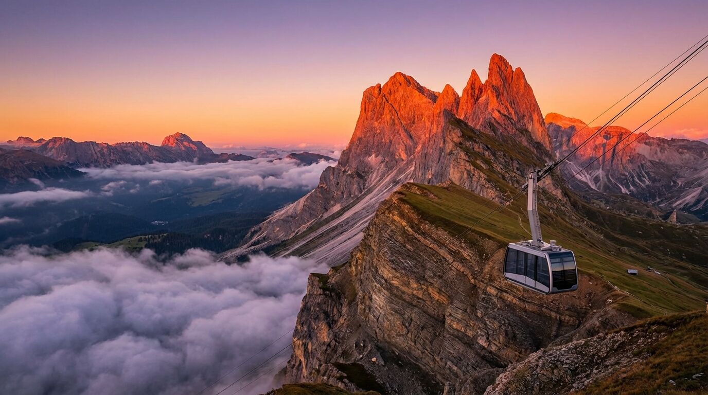 Panorama dalla stazione di arrivo Seceda