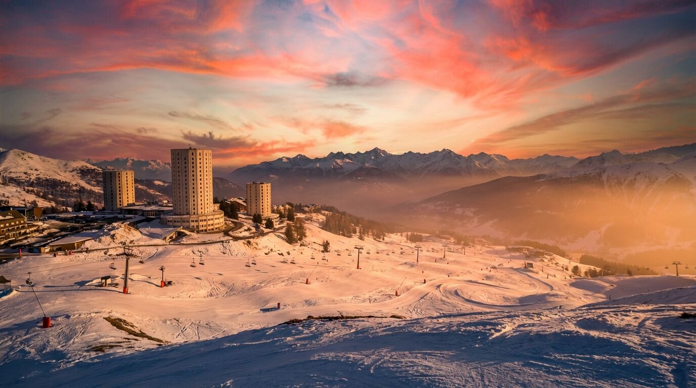 Montagne piemontesi con piste e impianti